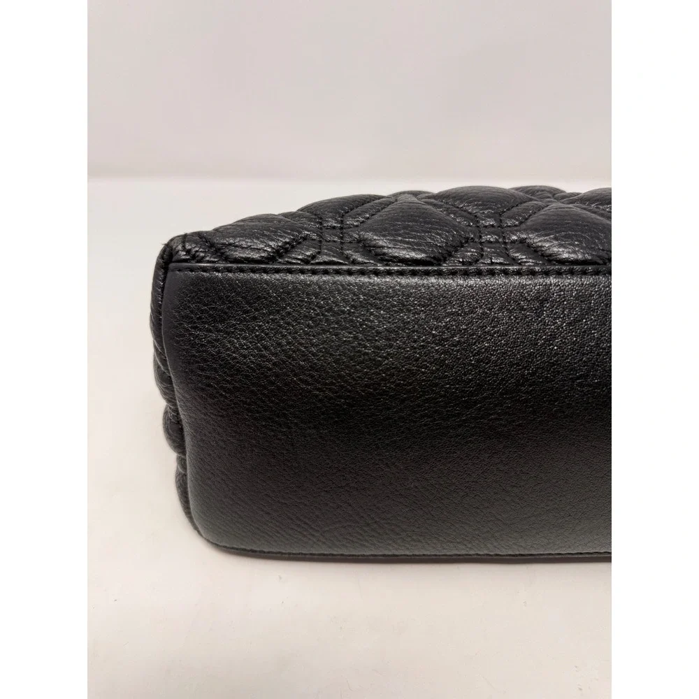 Kate Spade Satchel Black Quilted Leather Shoulder Bag Designer Chic Luxury